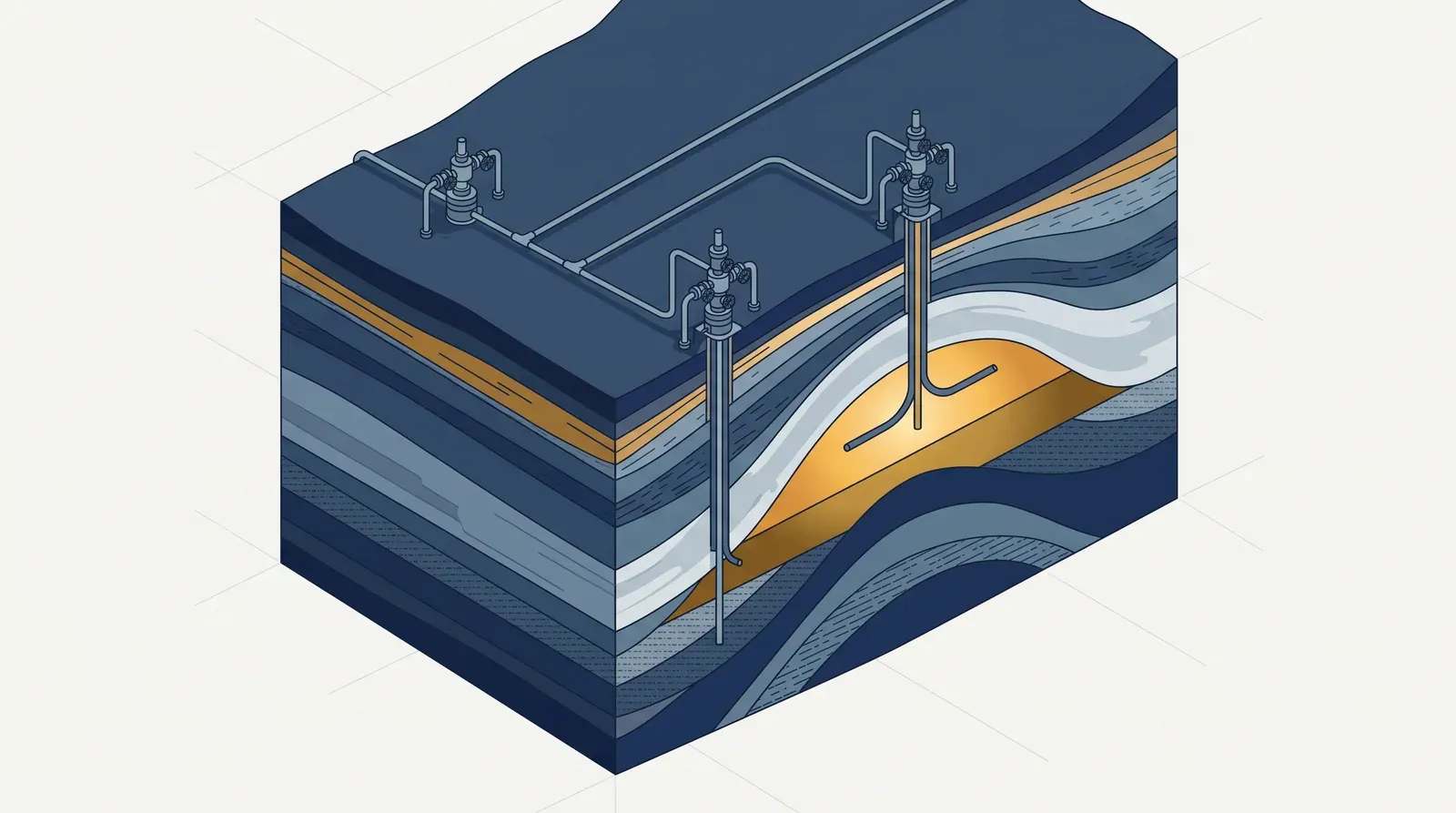 Geological cross-section illustration of a Cyprus offshore gas field sealed beneath a salt layer